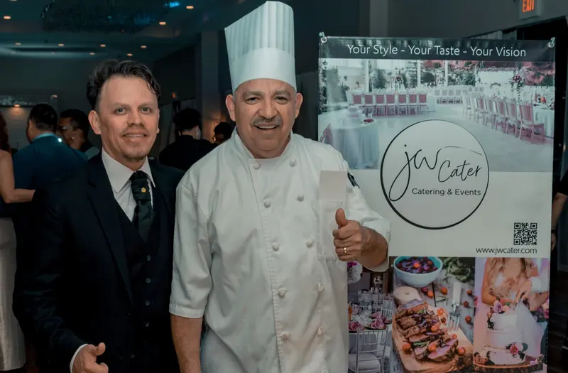Chef John William and a JW Cater chef in whites